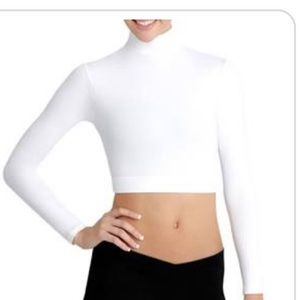 Capezio Dance Turtleneck Crop - White